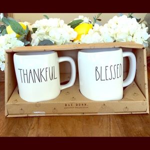 Rae Dunn Thankful Blessed Mug Set